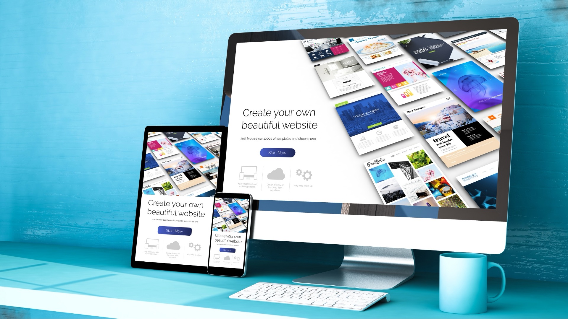 Symbolbild für modernes Webdesign und professionelle Website-Gestaltung