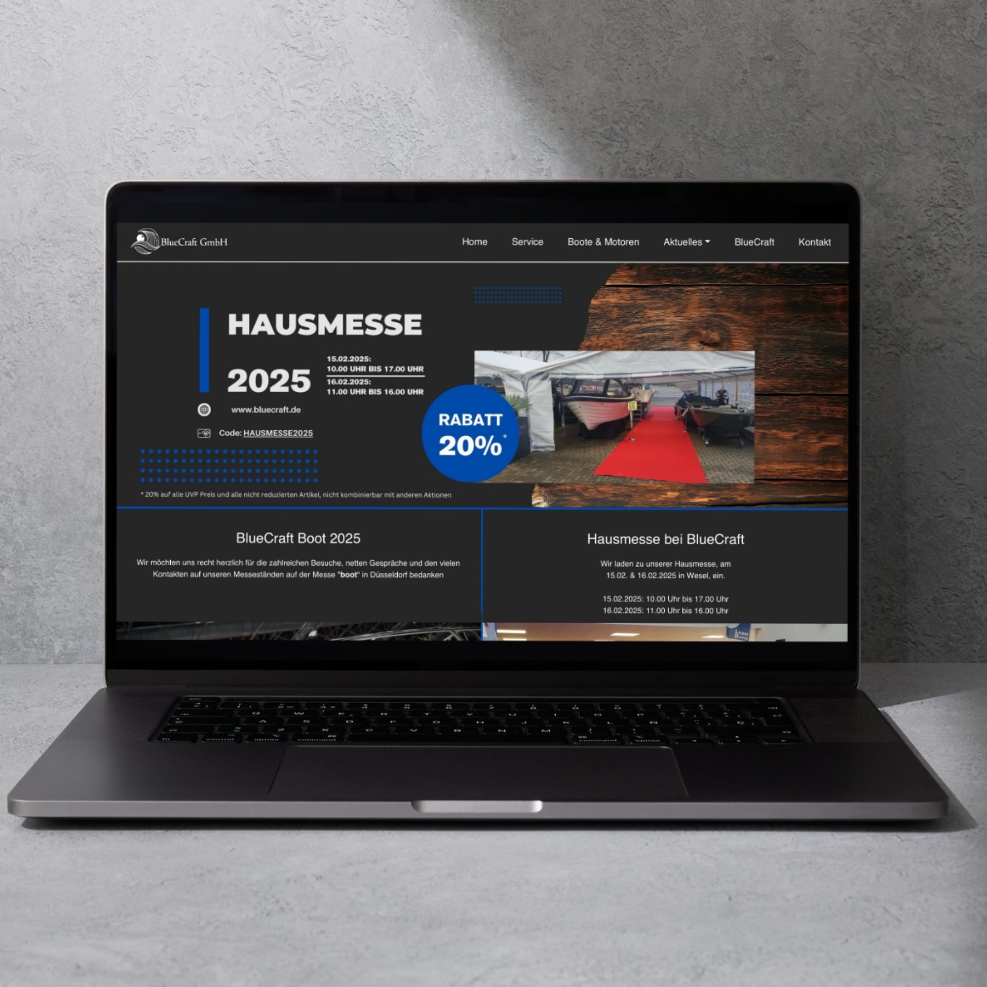 BlueCraft – Website Projekt