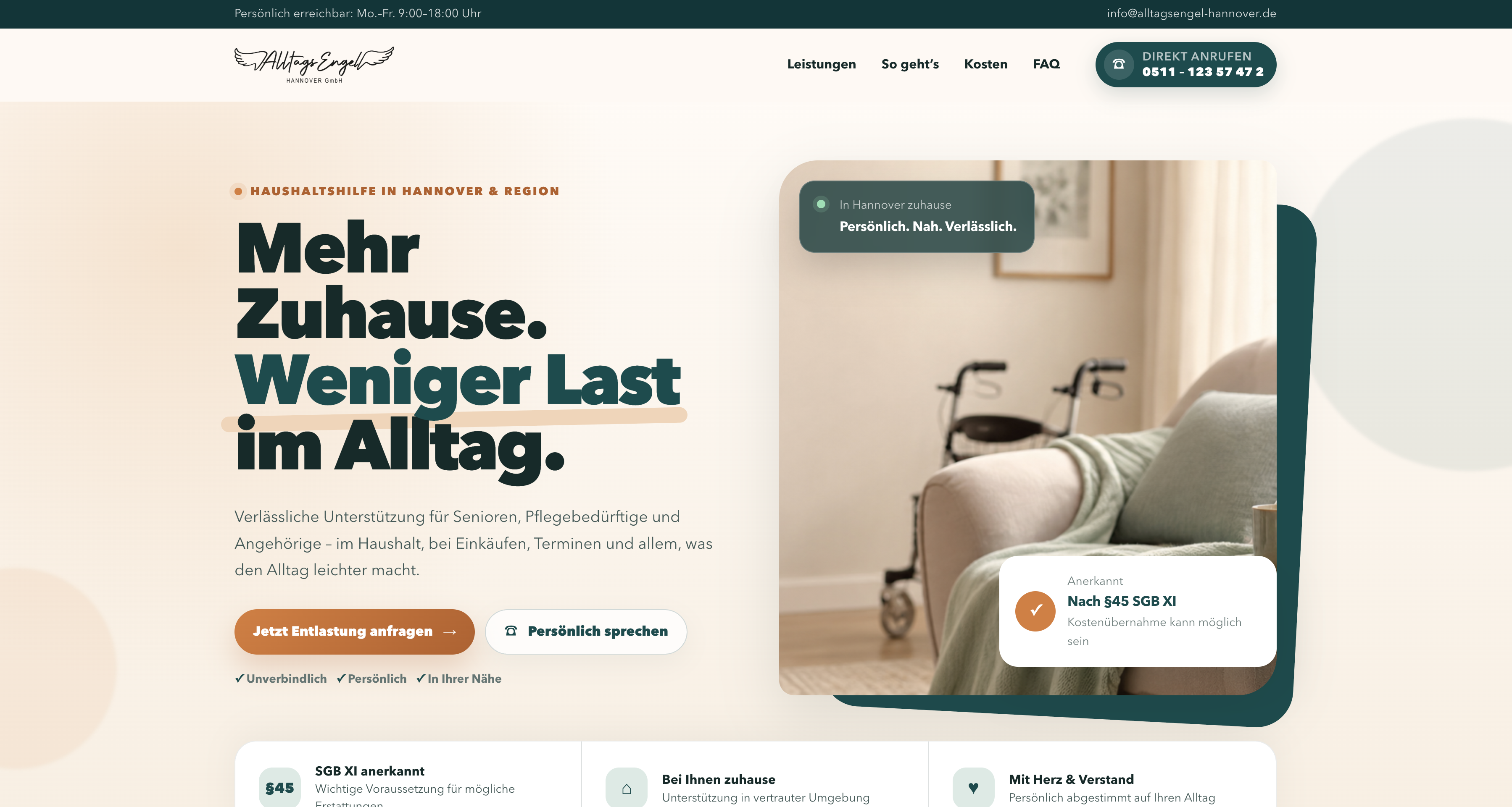 LP-Satellite Landingpage von AlltagsEngel Hannover